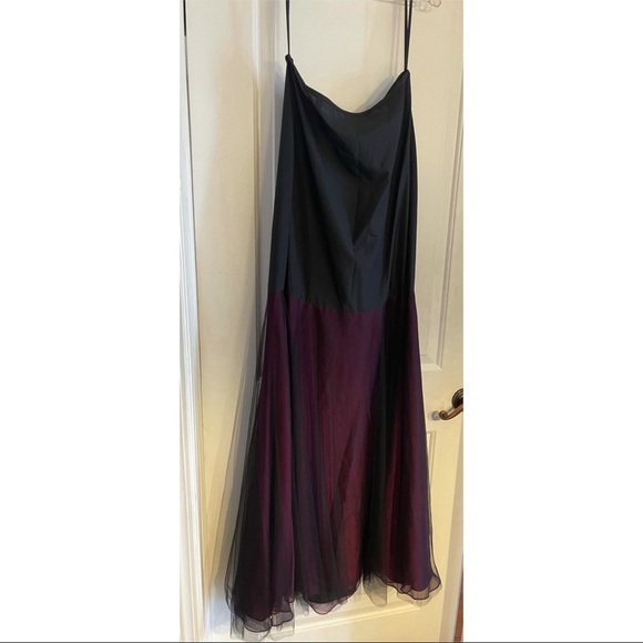 Jovani Maxi Skirt Burgundy/Black - Picture 2 of 5